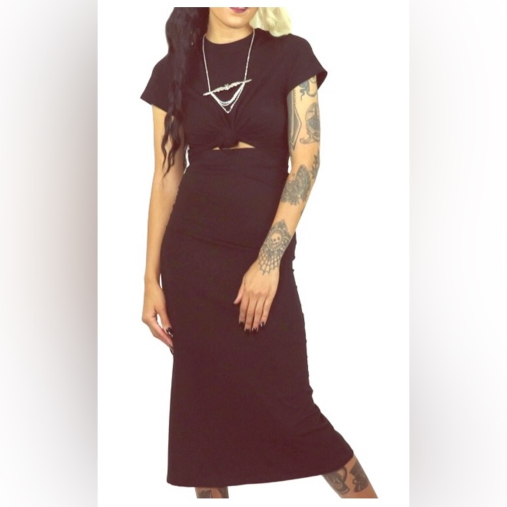 Foxblood tie front dress woman’s XL nwot black